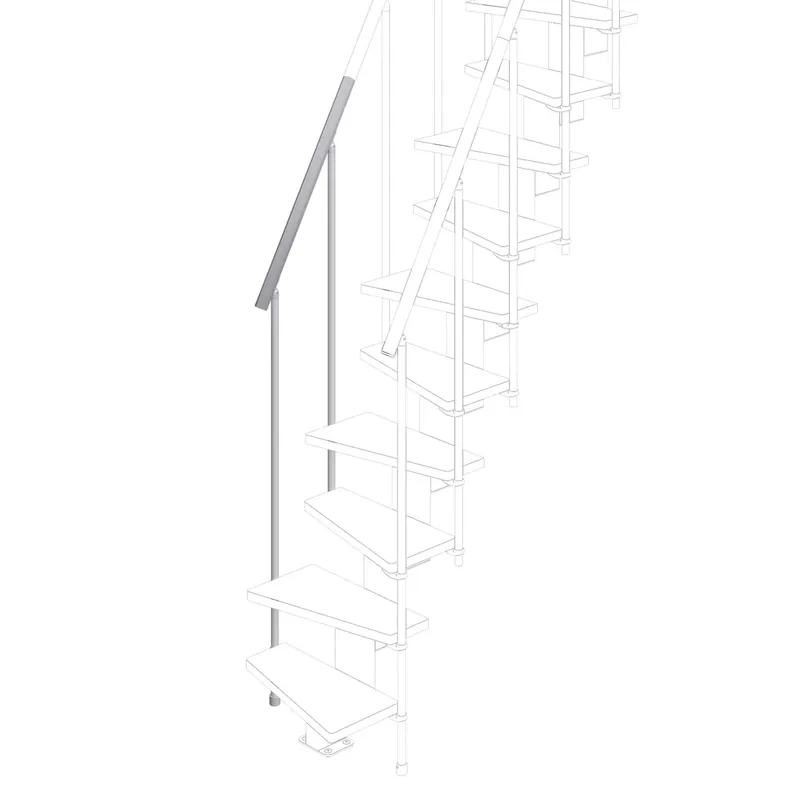 Ringhiera esterna scala Nexus per 3 gradini argento