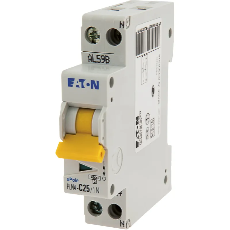 Interruttore magnetotermico 25A 1P+N 230V, 4,5 KA, 1 modulo DIN grigio