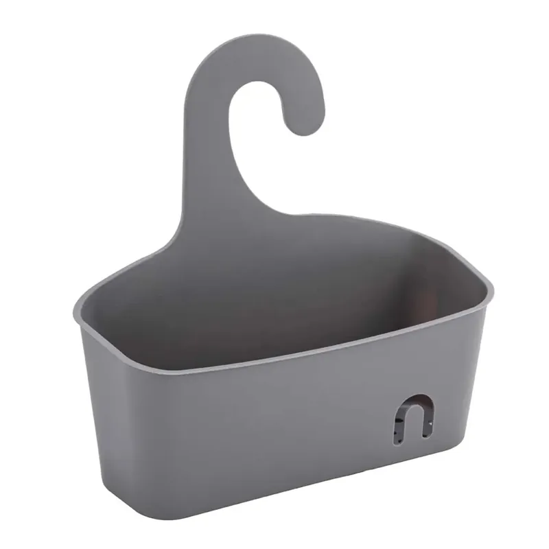 Cesto portaoggetti in plastica appeso 28x9x28,5 cm grigio