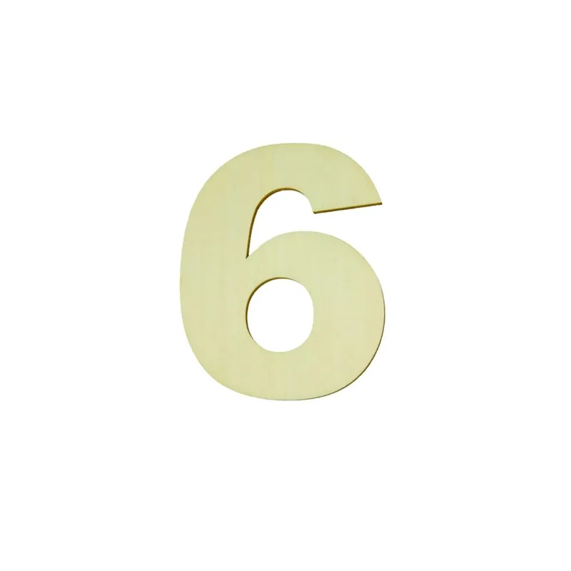 Numero 6 decorativo in legno 12 cm