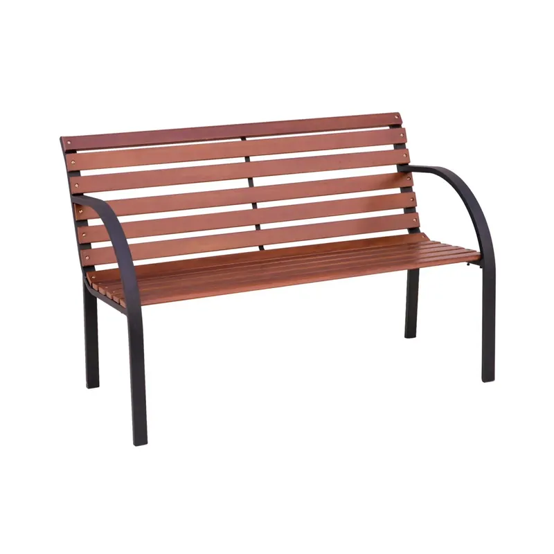 Panchina in ferro e hardwood 122x67x72 cm 2 posti