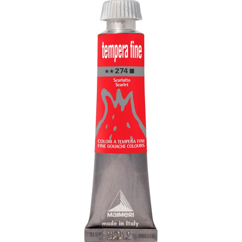 Colore tempera fine scarlatto 20 ml