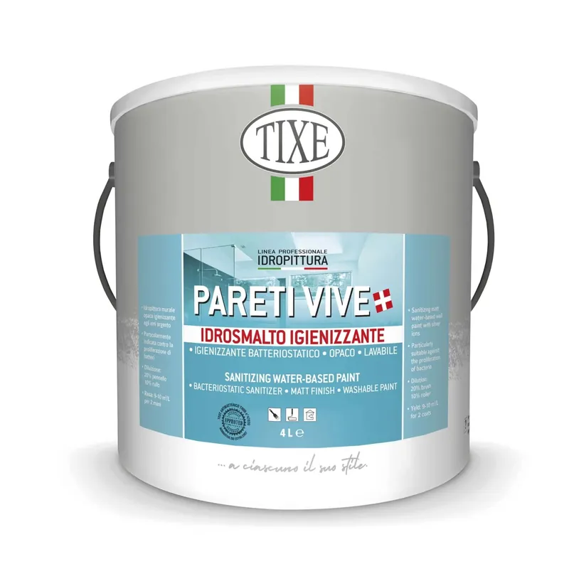 Idropittura murale opaca pareti vive smalto igienizzante bianco 4 l