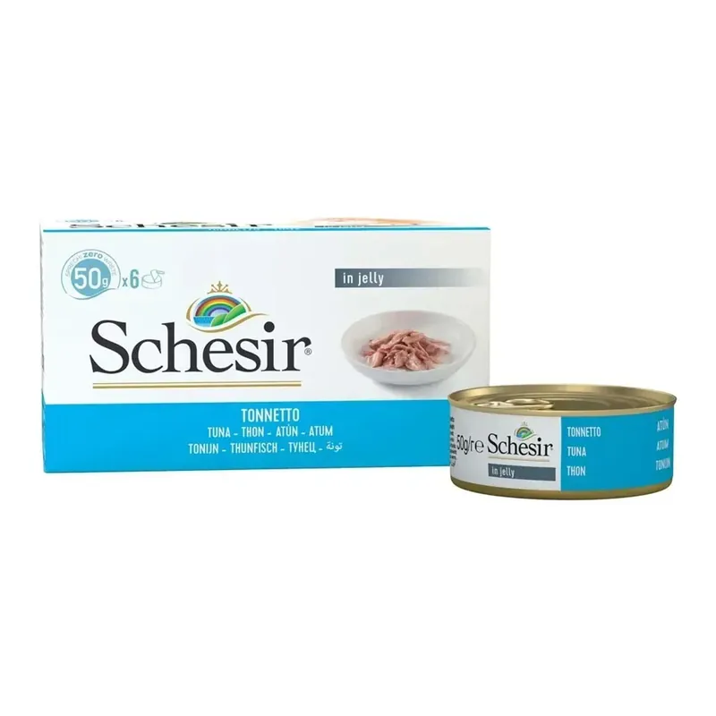 Tonno in gelatina Schesir alimenti per gatti 6x50 g