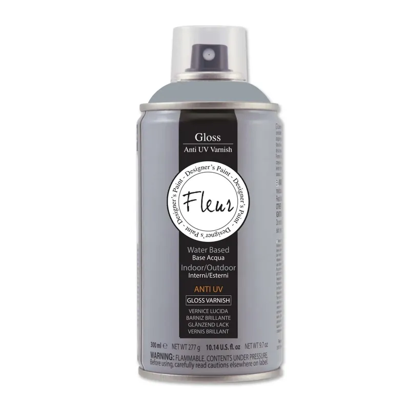 Vernice all`acqua spray Fleur V01 trasparente lucida UV 300 ml