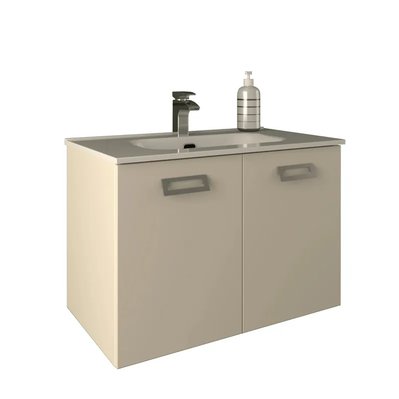 Mobile bagno base sospesa con lavabo integrato Fantast 80x46x55 cm bianco opaco