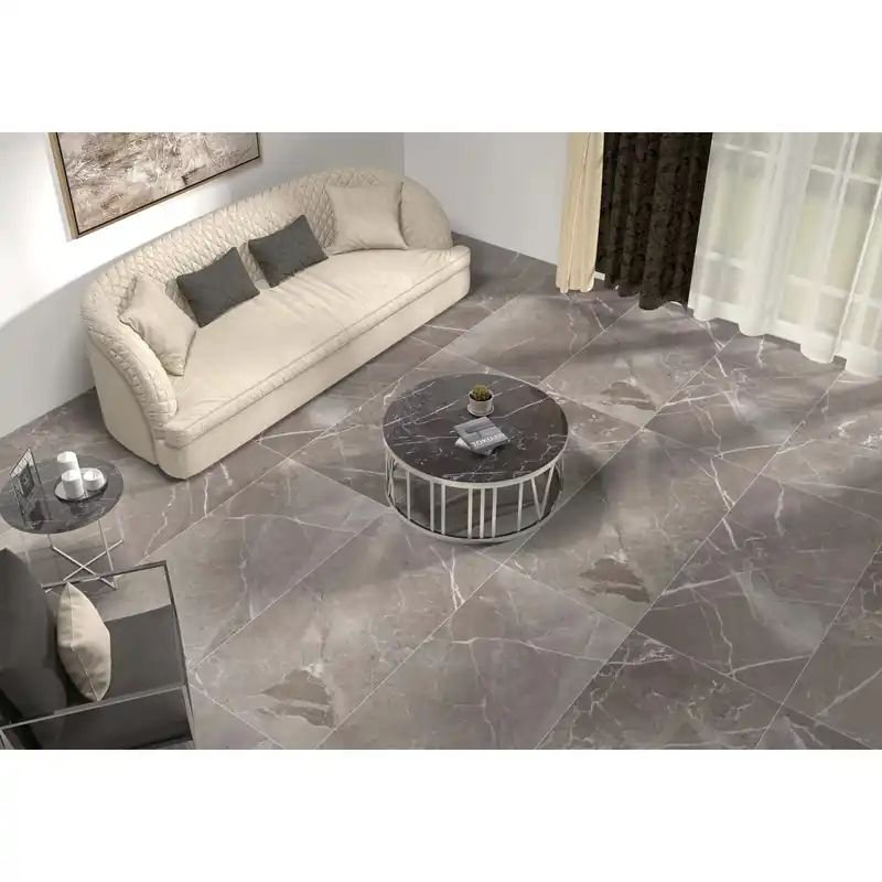 Piastrella in gres porcellanato Museum grigio lucido 60x120 cm 1,44 m²