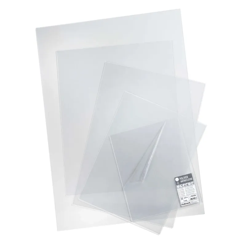 Lastra in polistirene antiriflesso Poliver 50x60 cm sp 1,2 mm trasparente