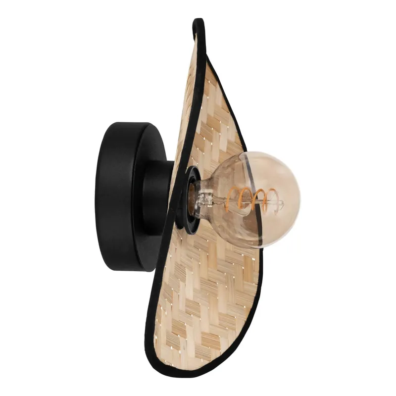 Applique Eglo Marywell L20x11,5xH30 cm acciaio legno nero marr