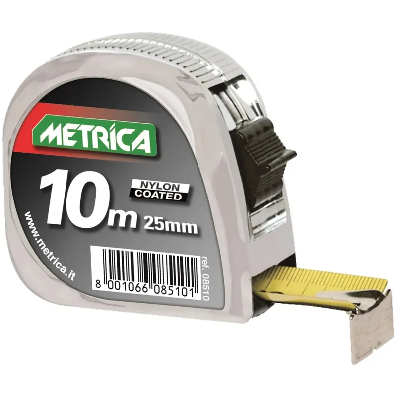 Metrica flessometro con cassa cromata in ABS