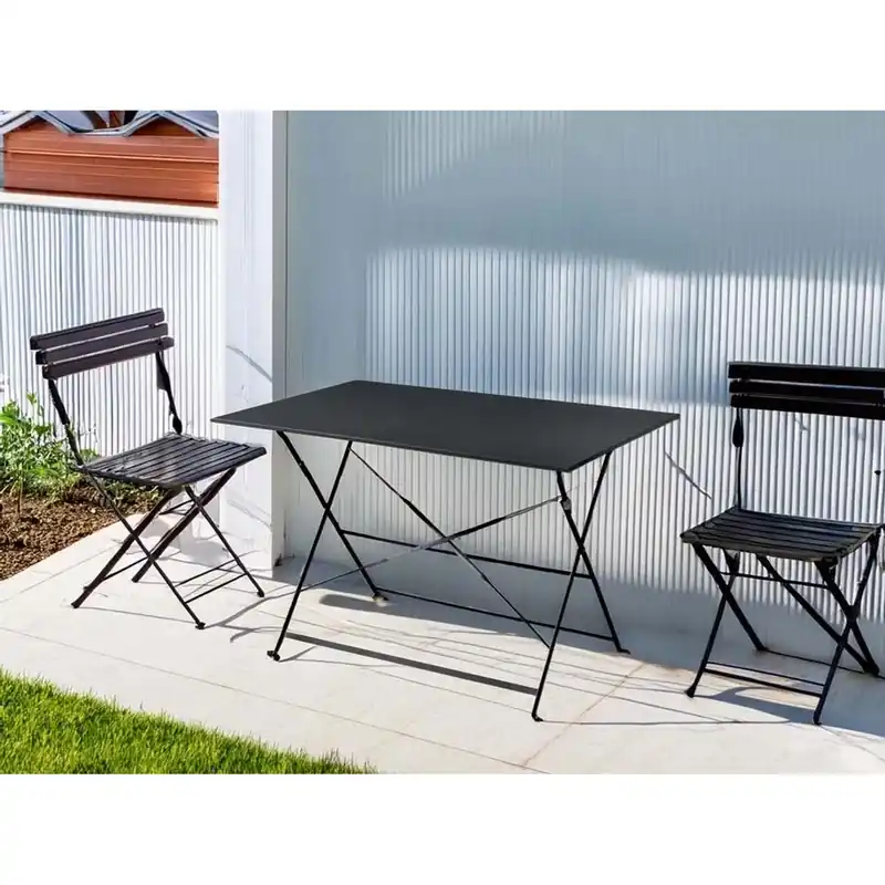 Tavolo pieghevole da giardino Bistrò in ferro antracite 110x70 cm