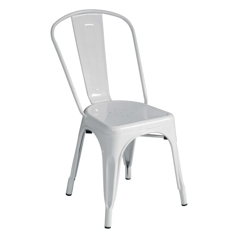 Sedia da giardino impilabile in lamiera grigio