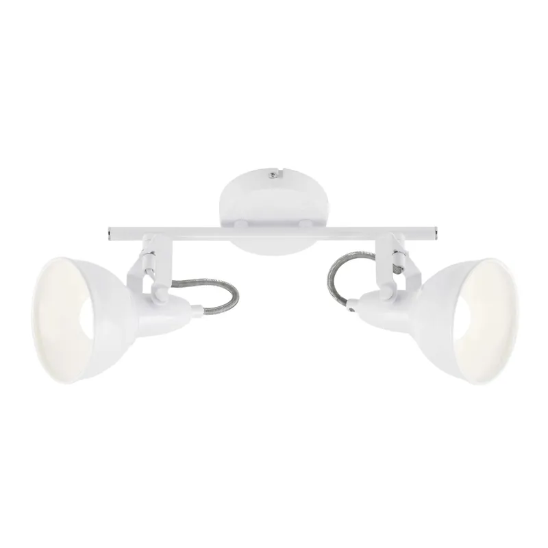 Applique orientabile in metallo Soft bianco E14 2 spot