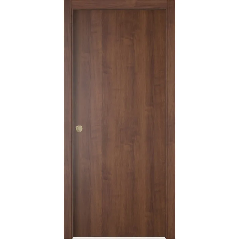 Porta scorrevole reversibile Badia noce 200x90 cm
