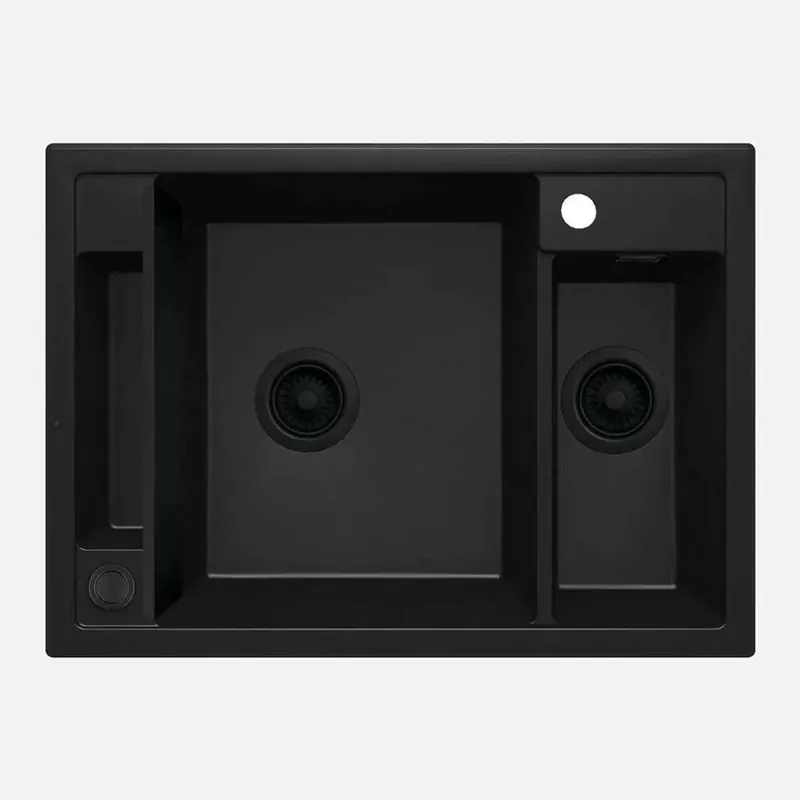 Lavello 1 vasca magnetico e mezza Idrostile Guayos 500x219 mm nero