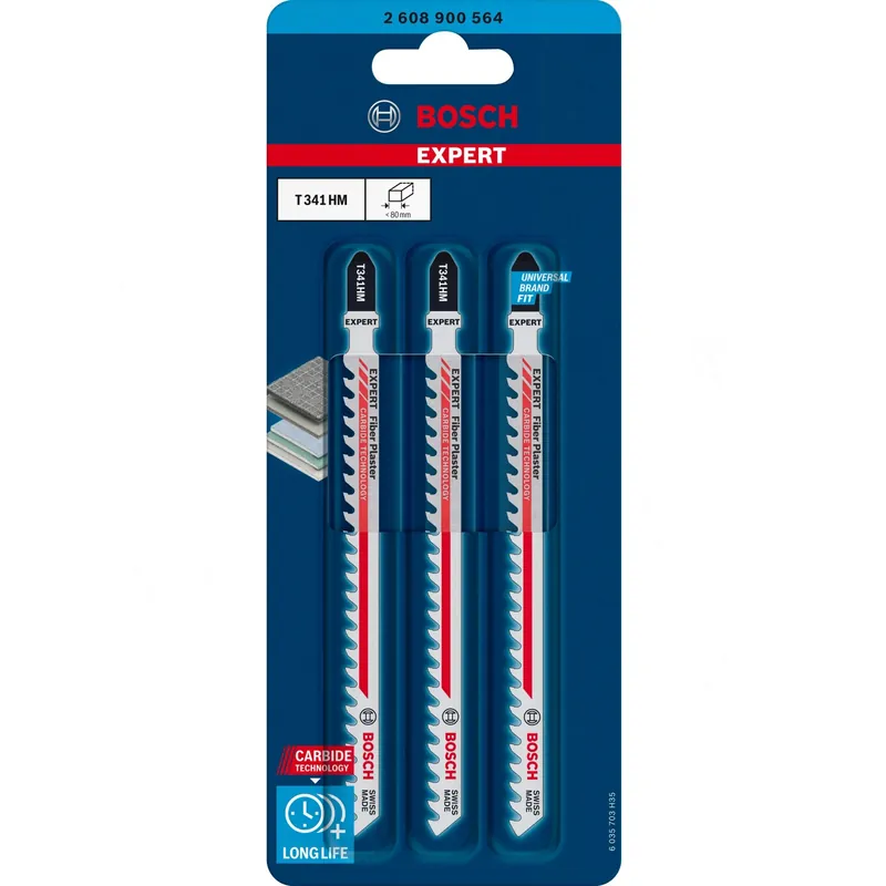 Lame seghetto alternativo Bosch Expert gesso fibroso T341HM 3 pz
