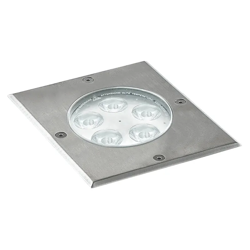 Faretto calpestabile Walk a LED acciaio quadrato 15 cm x 15 cm x 16 cm