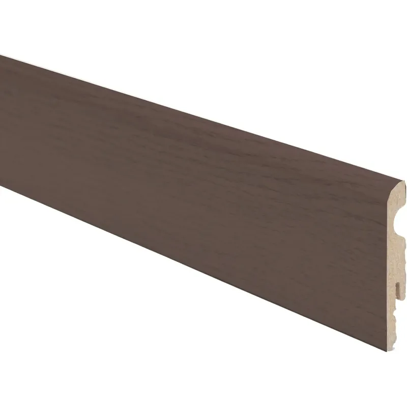 Battiscopa in MDF rivestito rovere scuro H 6,5 cm
