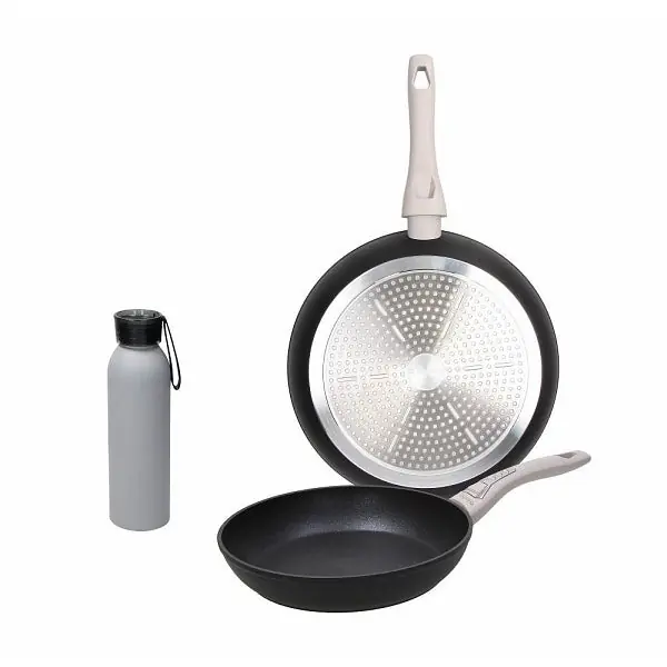 Set 2 padelle nere con bottiglia Tognana