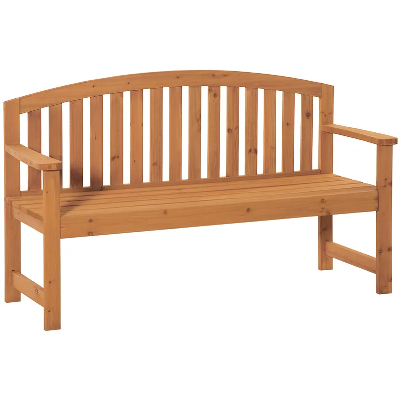 EASYCOMFORT Panchina da Giardino 3 Posti in Legno di Abete con Seduta a Doghe, 140x50x85cm