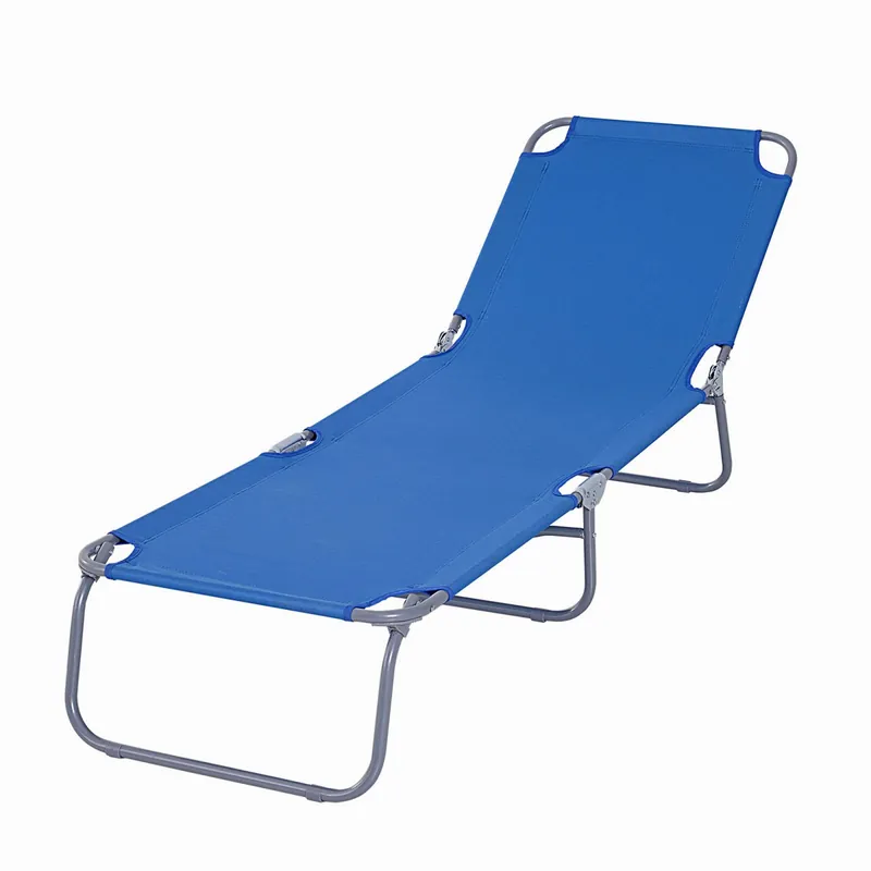 Easycomfort Sdraio da Giardino Pieghevole in Metallo e Tessuto Oxford, Lettino Prendisole Traspirante 187x55x24cm Blu