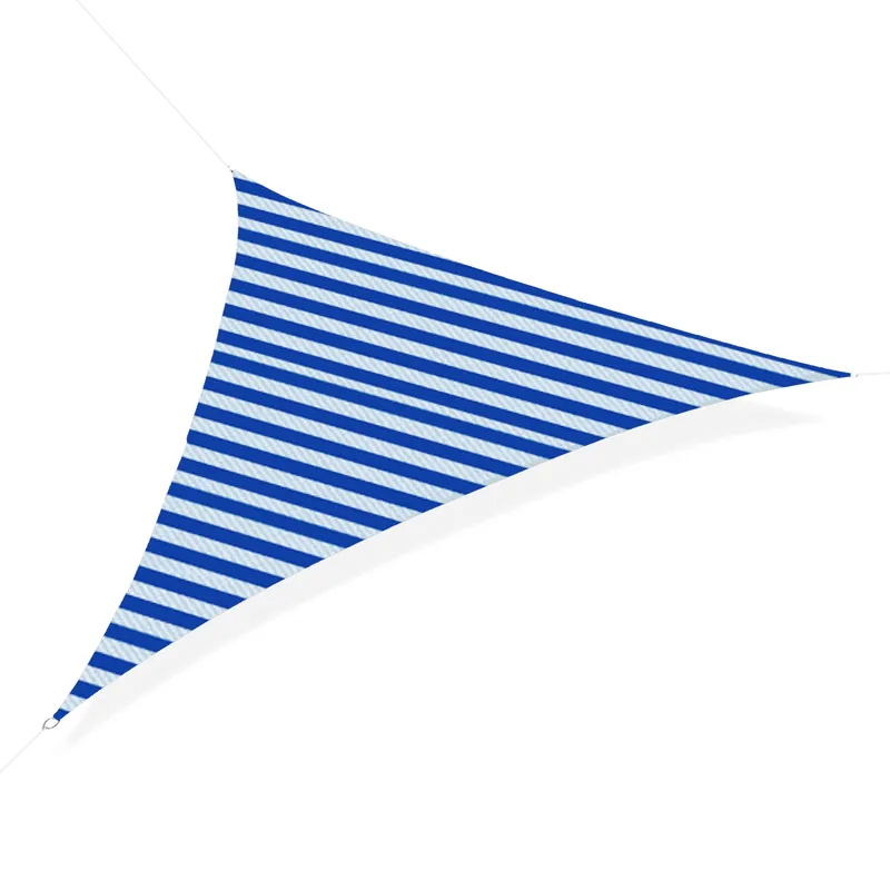 Easycomfort Tenda da Sole Vela Ombreggiante Triangolare 5x5x5m Anti-UV e Traspirante in HDPE, Bianca e Blu