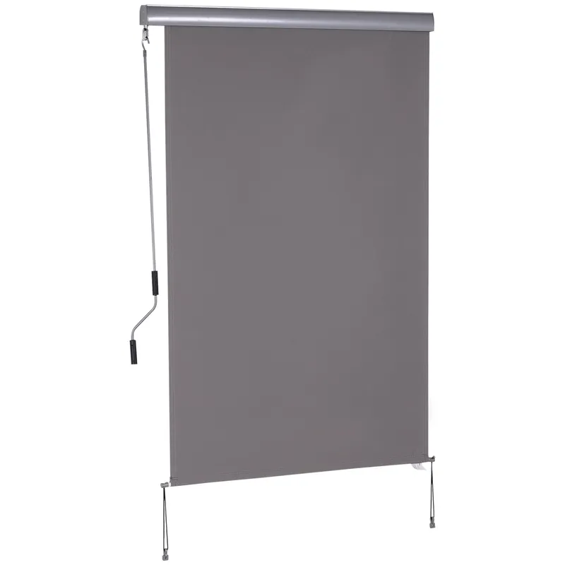 EASYCOMFORT Tenda Avvolgibile Parasole con Manovella, Installazione a Muro o Soffitto, 120x200cm, Grigio