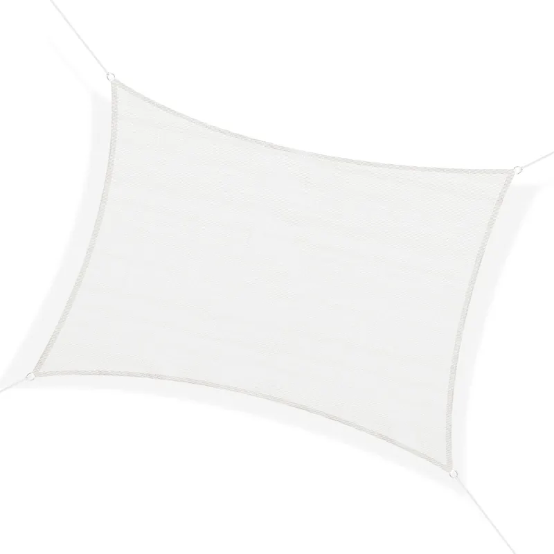 Easycomfort Tenda a Vela Parasole Rettangolare Tenda da Sole Protezione Raggi UV in PE 4 x 6m, Crema