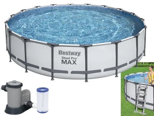 Piscina Fuori Terra Tonda Bestway 56462 con Telaio in Acciaio