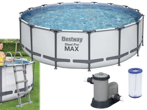 Piscina Fuori Terra Tonda Bestway Steel Pro Max 5612Z con Telaio in Acciaio