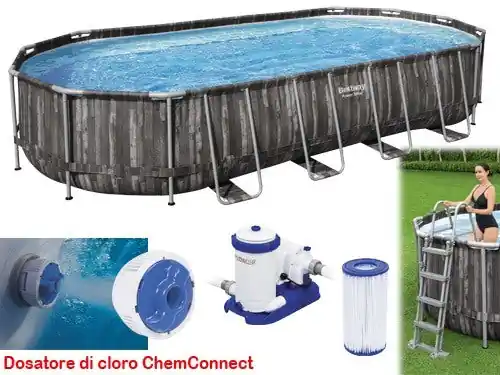 Piscina Fuori Terra Ovale Bestway Steel 5611T Rattan