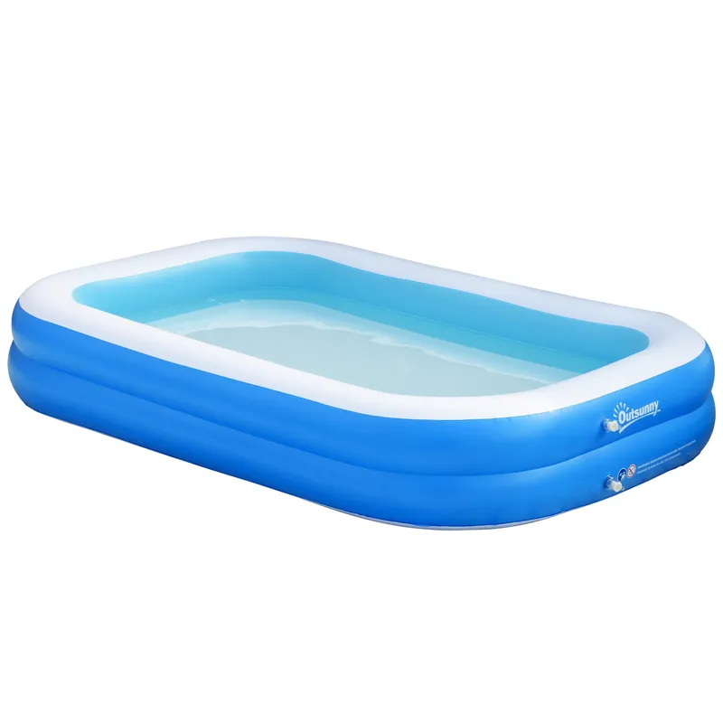 Easycomfort Piscina Gonfiabile Rettangolare da Esterni, 1-2 Adulti, in PVC, 262x176x56cm, Blu