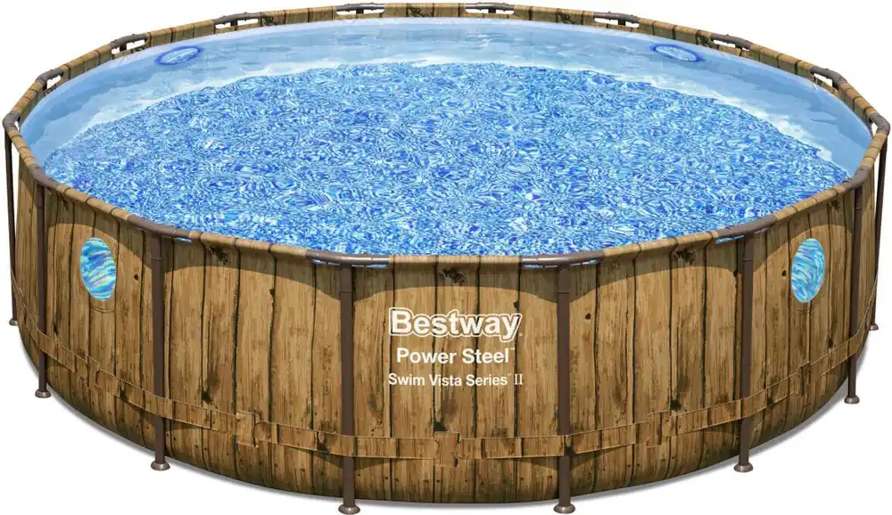 Piscina Fuori Terra Bestway 56725 Power Steel (488x122h) Top di copertura+Scaletta rampa esterna+Pompa filtrante 19.480 Litri