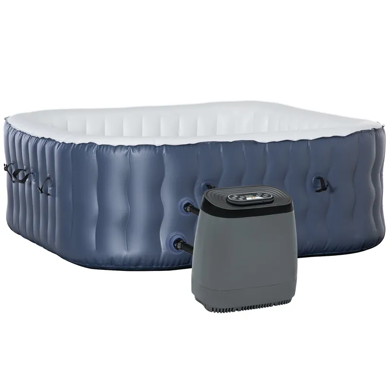 EASYCOMFORT Spa Idromassaggio Gonfiabile con 108 Getti e Riscaldamento 40°C, per 4-6 Persone, 180x180x68cm, Blu Scuro