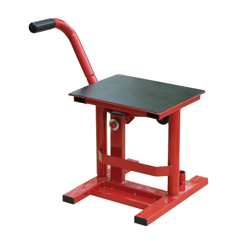 EASYCOMFORT Cavalletto Solleva Moto Altezza Regolabile in Acciaio, Rosso, 28x34x30-40cm