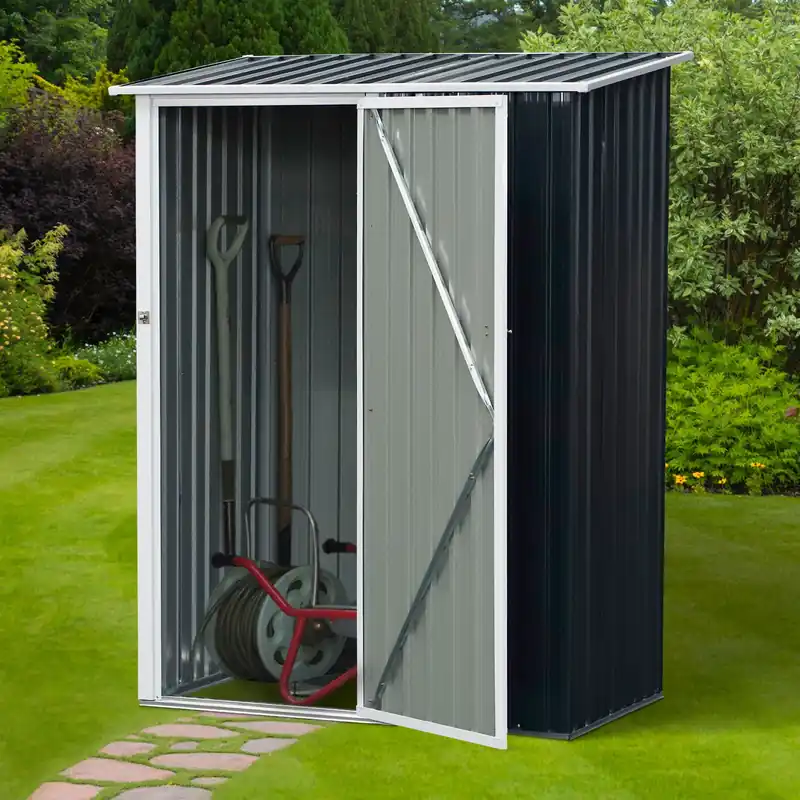 EASYCOMFORT Casetta Porta Attrezzi Capanno in Acciaio Impermeabile 143cm x 89cm x 186cm
