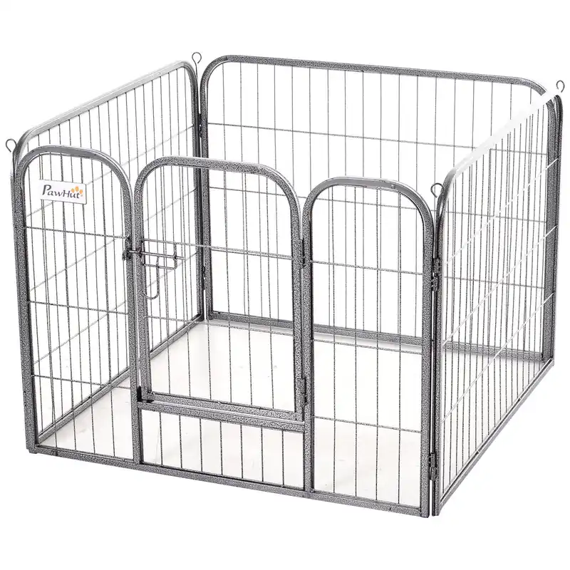 EASYCOMFORT Recinto per cani Animali Domestici per Interni ed Esterni in Metallo Grigio 82cm x 82cm x 60cm
