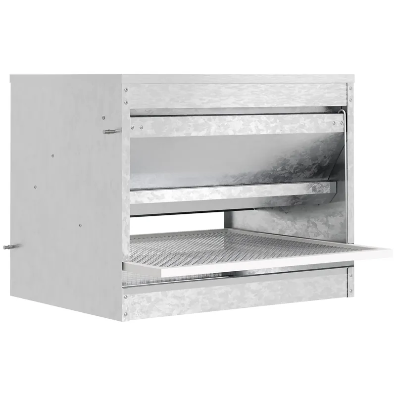 EASYCOMFORT Mangiatoia per Galline 22 Litri 4 Polli, con Coperchio e Pedale, 51x38x40.5cm, Argento
