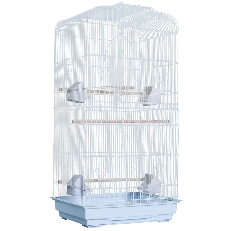EASYCOMFORT Voliera per Uccelli Gabbia per Uccelli Voliera Pappagalli Bianco 47.5x36x91cm