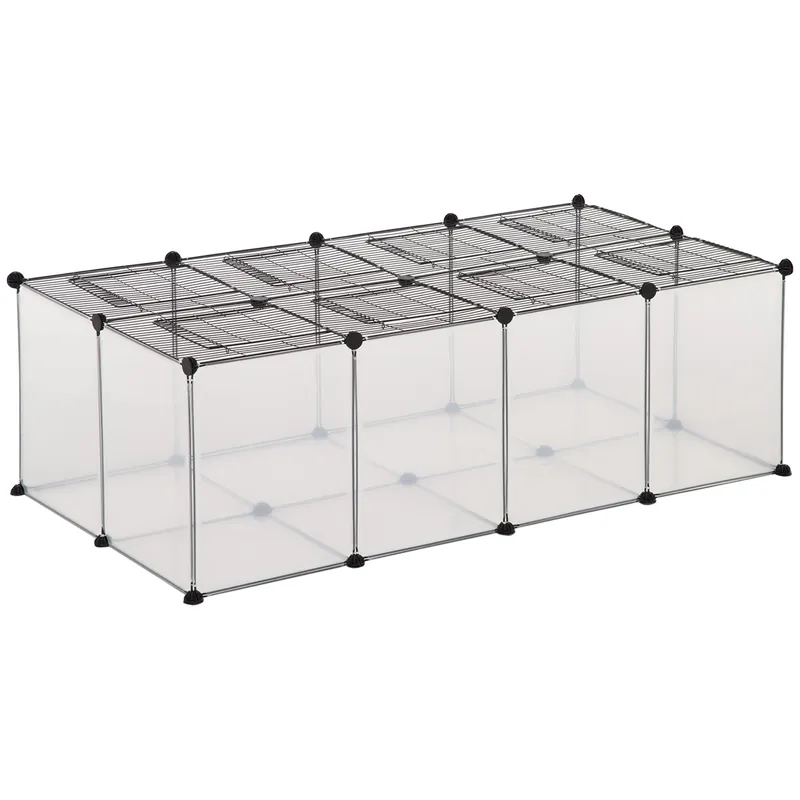 EASYCOMFORT Recinto per Criceti e Roditori Modulabile con Accessori Montaggio, Resina e Acciaio, 140x70x45cm