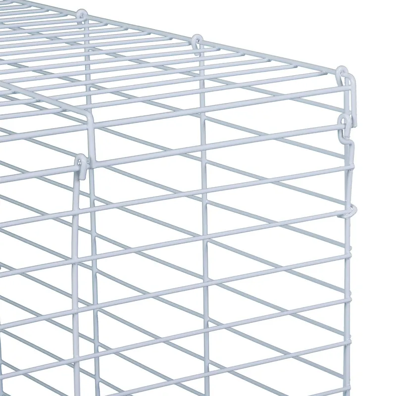 EASYCOMFORT Gabbia per Roditori in Acciaio Verniciato con Rotelle Blu e Bianco 100 x 43 x 53 cm