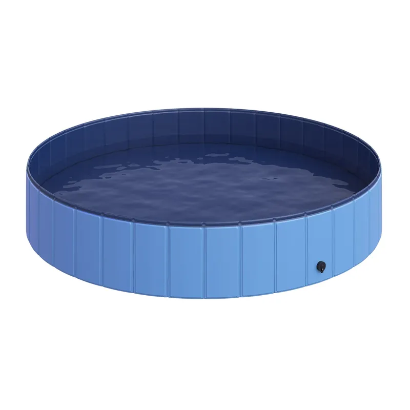 Easycomfort Piscina Vasca da Bagno Portatile Pieghevole per Cani Animali Domestici in PVC Azzurro ?160 x 30cm
