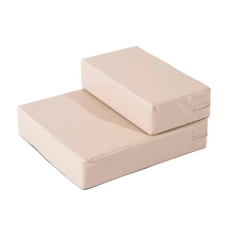 EASYCOMFORT Scaletta per Cani Materassino 2 in 1 in PU e Gommapiuma 45x39x20cm Beige