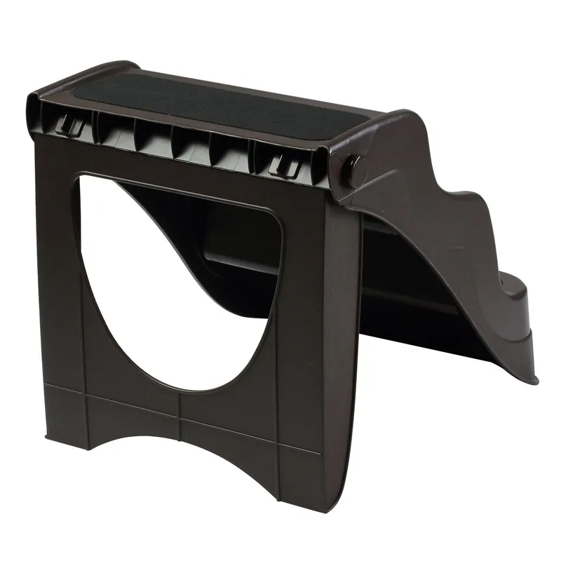 EASYCOMFORT Scaletta Pieghevole per Cani e Gatti 3 Gradini Plastica PP 49 × 39 × 39cm Marrone