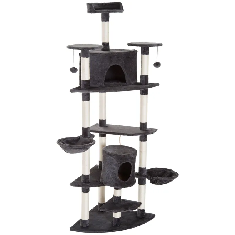 EASYCOMFORT Albero Tiragraffi per Gatto, grigio, 60x60x200cm