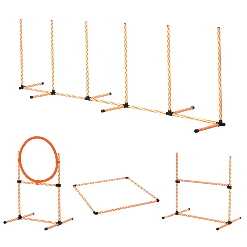 EASYCOMFORT Set Agility Dog per Addestramento Cani con Slalom, Ostacoli Regolabili, Fischietto e Sacca di Trasporto