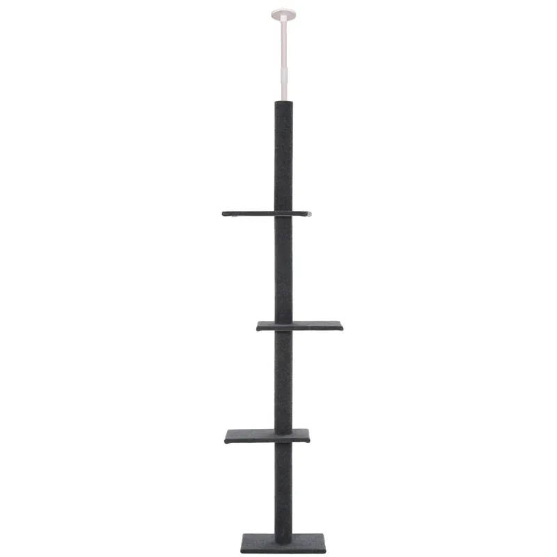 EASYCOMFORT Albero Tiragraffi per Gatti 4 Livelli con Colonna Rivestita, Grigio