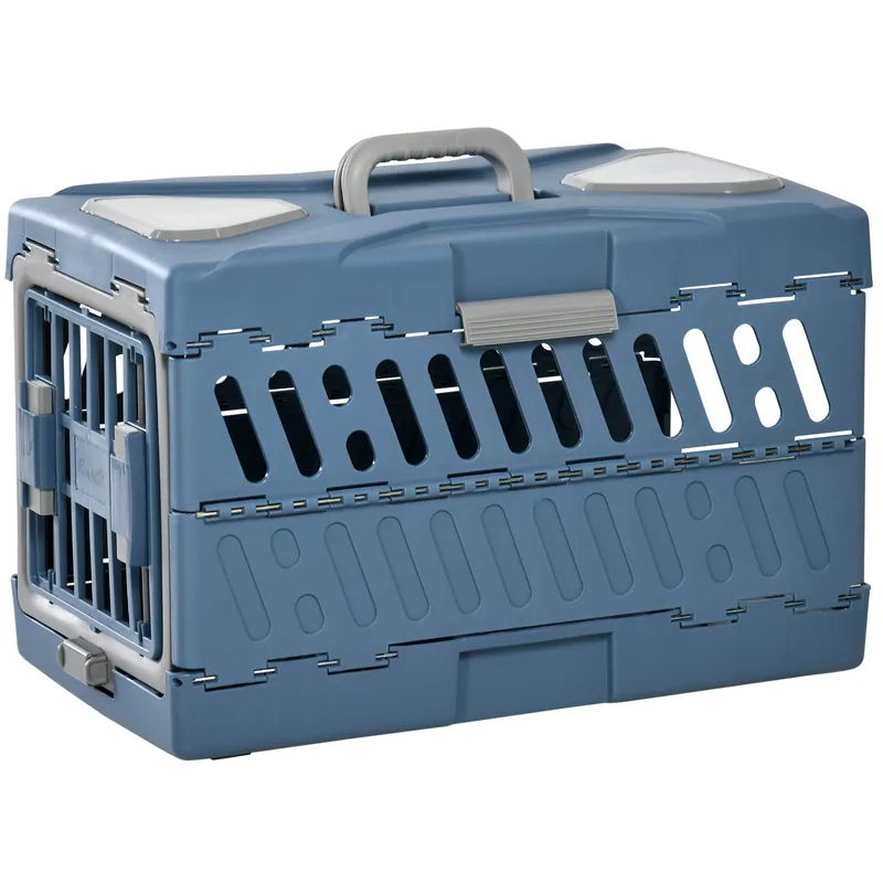 EASYCOMFORT Trasportino per Cani e Gatti Pieghevole e Convertibile in Cuccia, 56x31x37cm, Blu