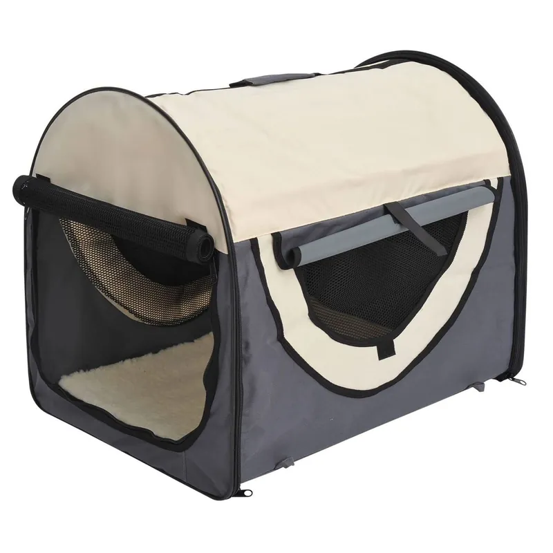 EASYCOMFORT - Trasportino Cuccia da Trasporto per Cani Gatti e Animali Domestici 61x46x51cm Grigio