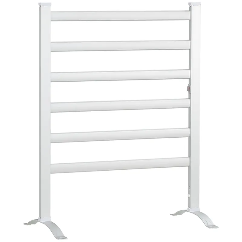 EasyComfort Scaldasalviette Elettrico da 140W a 6 Barre con Temperatura 45°C-55°C, in Alluminio, 69x36x90 cm, Argento